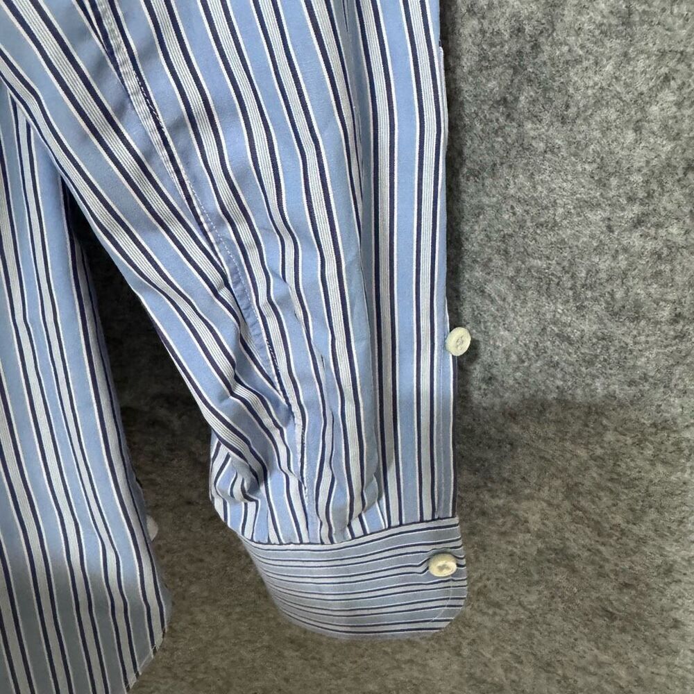 Ermenegildo Zegna dress stripped blue shirt 39/15 1/2 regular fit - Picture 5 of 10